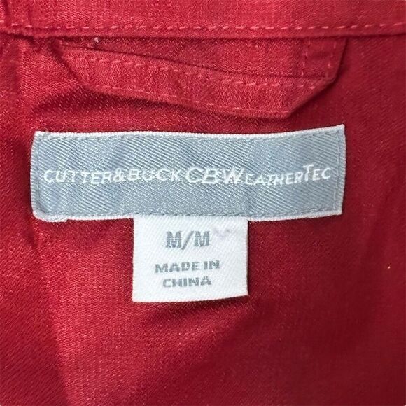 Cutter & Buck Men's Red Full Zip Windbreaker Jacket Arkansas Razorbacks M - Picture 5 of 6